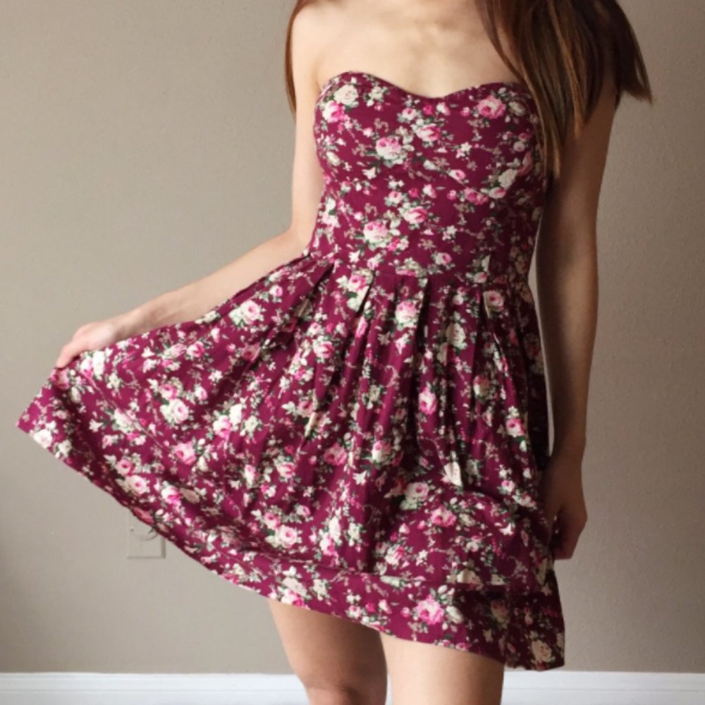 Rue 21 Floral Strapless Dress